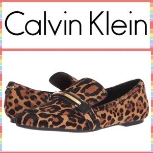 NWT Calvin Klein Orianna Leopard Skin Loafers -5.5